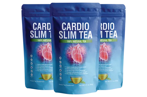 Three pouches of Cardio Slim Tea providing a 90-day supply